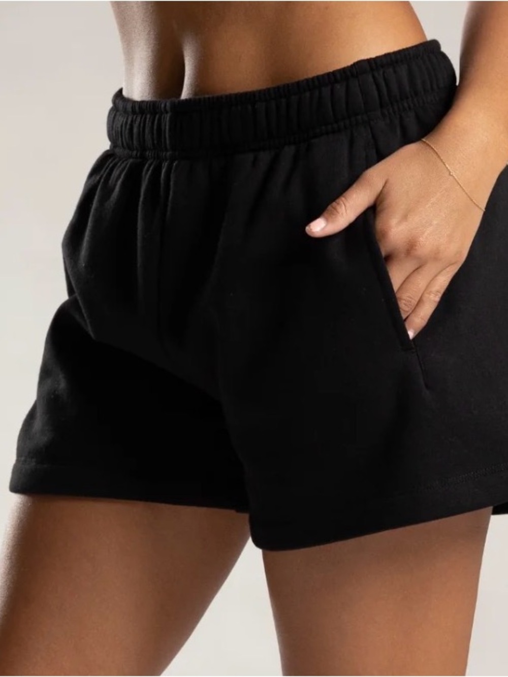 Known Supply Organic Cotton Black Athletic Shorts L